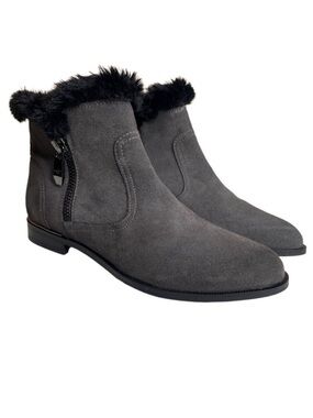 Marc Fisher Gray Suede Leather Rasill Ankle Boots Size 6.5